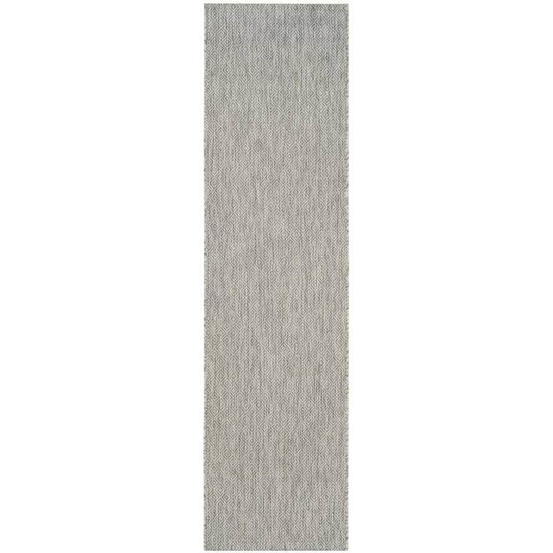 SAFAVIEH Courtyard Gray 2 ft. x 14 ft. Solid Indoor/Outdoor Patio  Runner Rug CY8520-36811-214