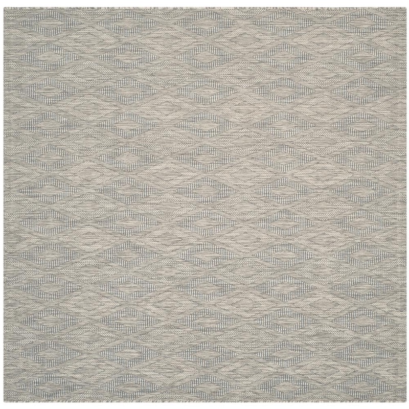 SAFAVIEH Courtyard Gray 7 ft. x 7 ft. Square Solid Indoor/Outdoor Patio  Area Rug CY8522-36811-7SQ