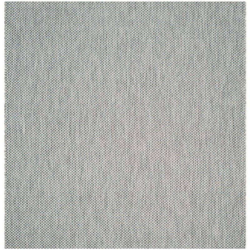 SAFAVIEH Courtyard Gray/Navy 4 ft. x 4 ft. Solid Distressed Indoor/Outdoor Patio  Square Area Rug CY8521-36812-4SQ