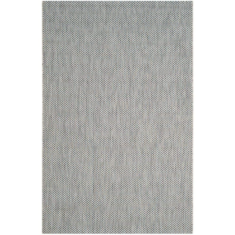 SAFAVIEH Courtyard Gray/Navy 4 ft. x 6 ft. Solid Indoor/Outdoor Patio  Area Rug CY8521-36812-4