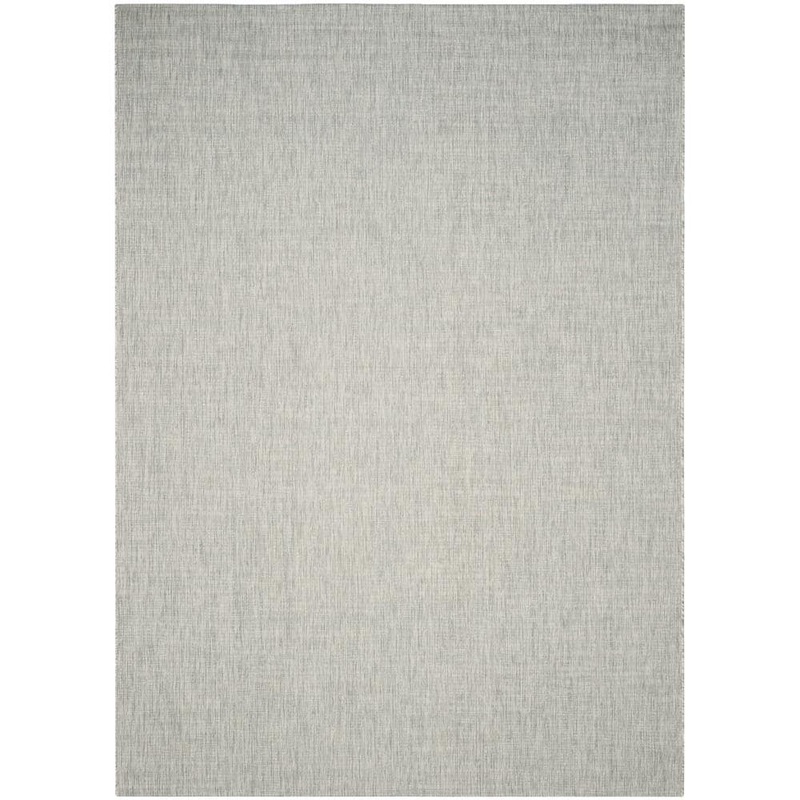 SAFAVIEH Courtyard Gray/Turquoise 8 ft. x 11 ft. Solid Indoor/Outdoor Patio  Area Rug CY8576-37111-8