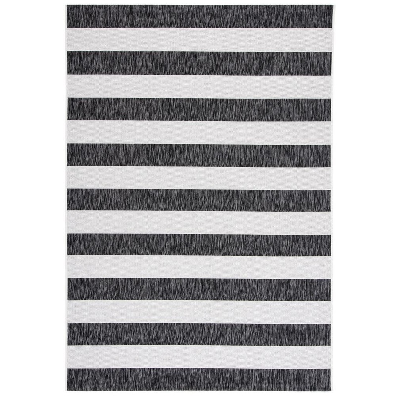 SAFAVIEH Courtyard Ivory/Black 7 ft. x 10 ft. Striped Indoor/Outdoor Area Rug CY8812-53712-6