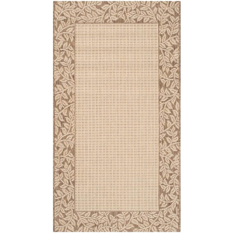 SAFAVIEH Courtyard Natural/Brown Doormat 3 ft. x 5 ft. Border Indoor/Outdoor Patio Area Rug CY0727-3001-3