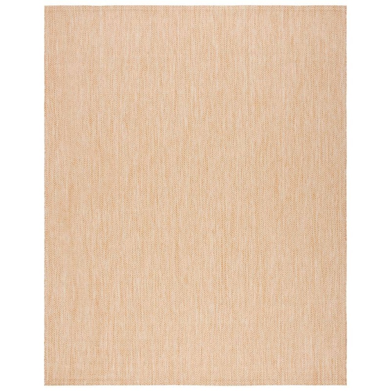 SAFAVIEH Courtyard Natural/Cream 10 ft. x 14 ft. Chevron Solid Color Indoor/Outdoor Area Rug CY8022-03012-10