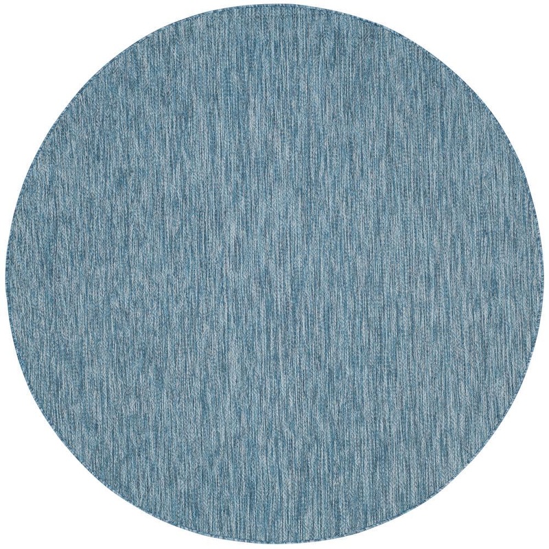 SAFAVIEH Courtyard Navy 5 ft. x 5 ft. Round Solid Indoor/Outdoor Patio  Area Rug CY8520-36822-5R