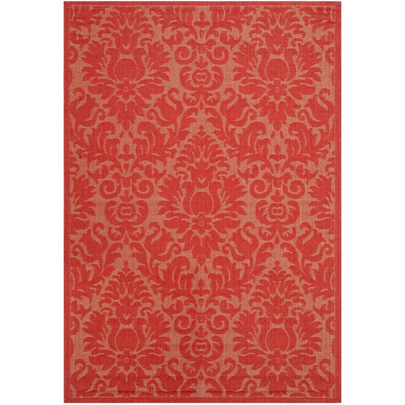 SAFAVIEH Courtyard Red 7 ft. x 10 ft. Floral Indoor/Outdoor Patio  Area Rug CY2714-3777-6
