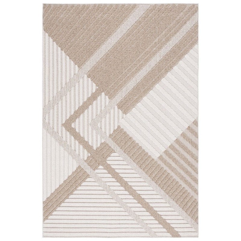SAFAVIEH Global Beige/Light Beige 5 ft. x 8 ft. High-low Lines Indoor/Outdoor Area Rug GLB220B-5