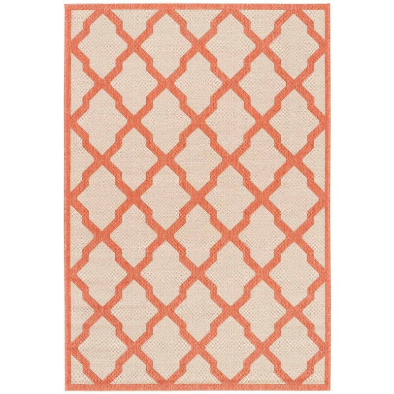 SAFAVIEH Linden Cream/Rust 4 ft. x 6 ft. Border Geometric Diamonds Area Rug LND122R-4