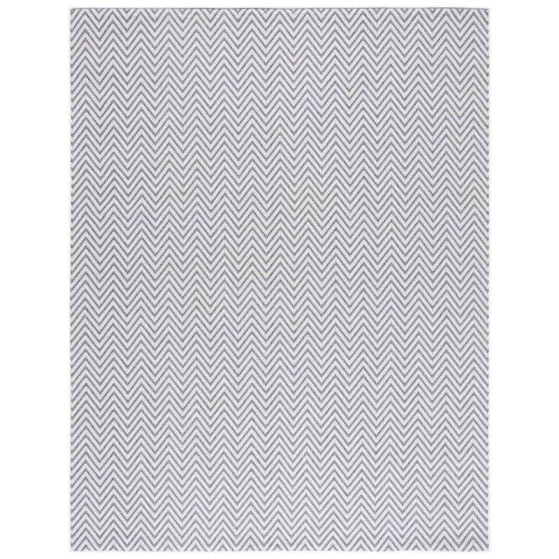 SAFAVIEH Martha Stewart Blue/Cream 9 ft. x 12 ft. Border Chevron Indoor/Outdoor Area Rug MSRO334A-9