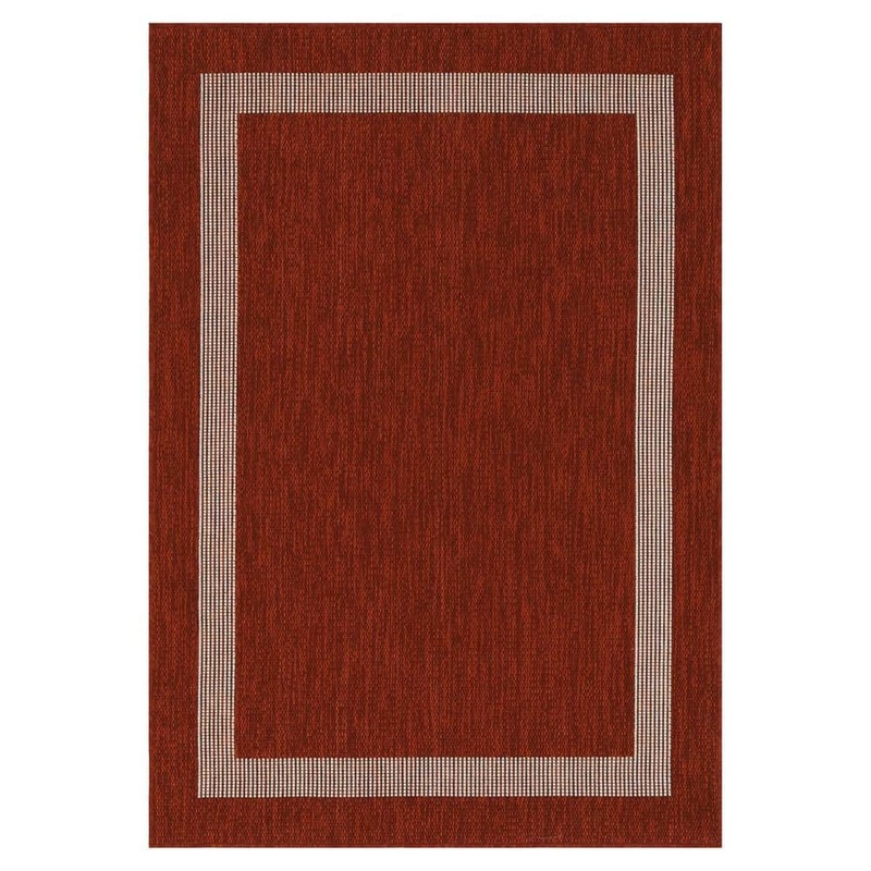 PLAYA RUG Azelia Red and Ivory 4 ft. x 6 ft. Indoor/Outdoor Area Rug AZE-RED-4X6