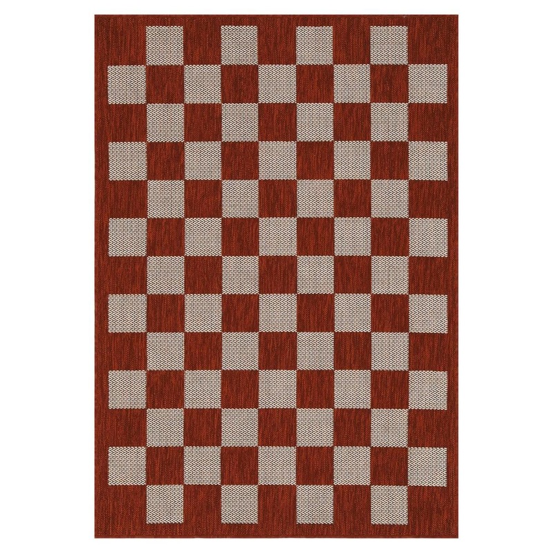 PLAYA RUG Daisy Red and Ivory 8 ft. x 10 ft. Indoor/Outdoor Area Rug DAY-RED-8X10