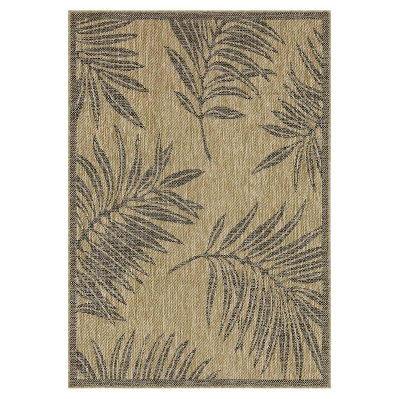 PLAYA RUG Liana Jute and Black 8 ft. x 10 ft. Indoor/Outdoor Area Rug LIA-JUTE-8X10