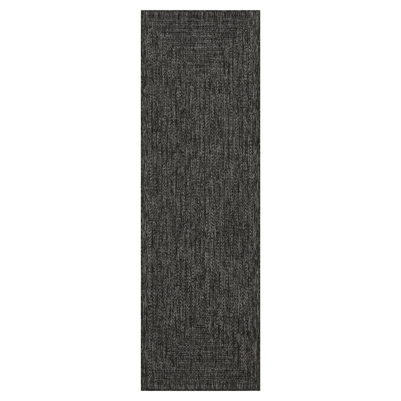 PLAYA RUG Viola Black 2 ft. x 8 ft. Indoor/Outdoor Area Rug VIO-BLK-2X8