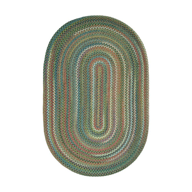 Rhody Rug Bouquet Peridot 4 ft. x 6 ft. Oval Indoor/Outdoor Braided Area Rug BQ65R048X072