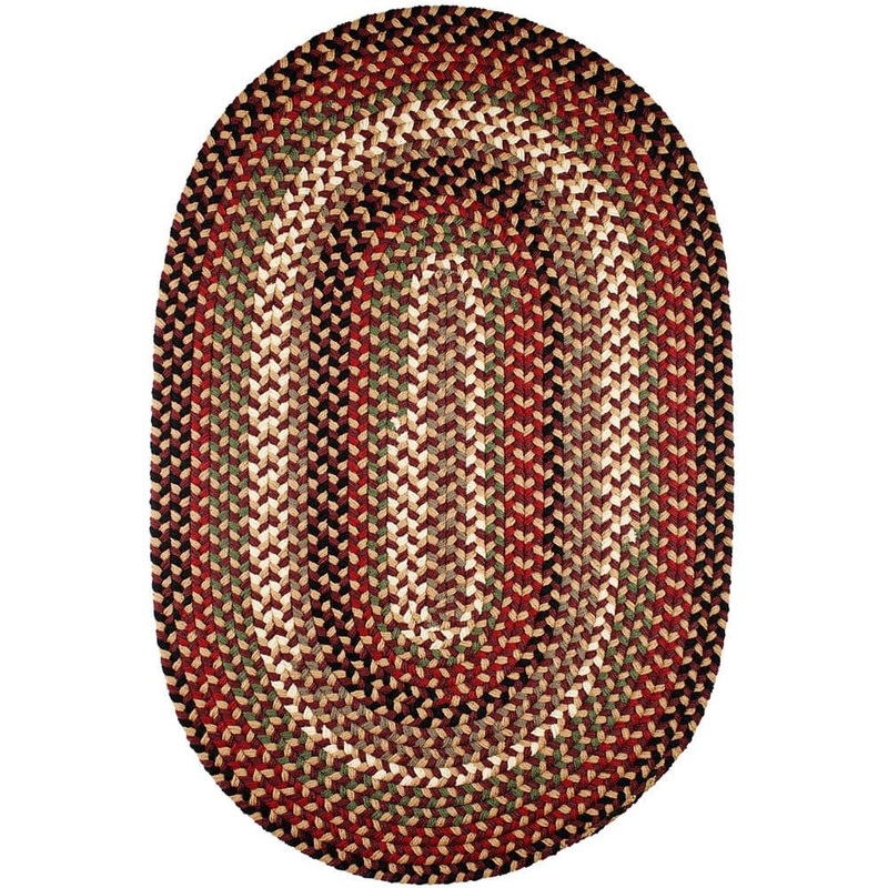 Rhody Rug Country Medley Sangria 5 ft. x 8 ft. Oval Indoor/Outdoor Braided Area Rug CM43R060X096
