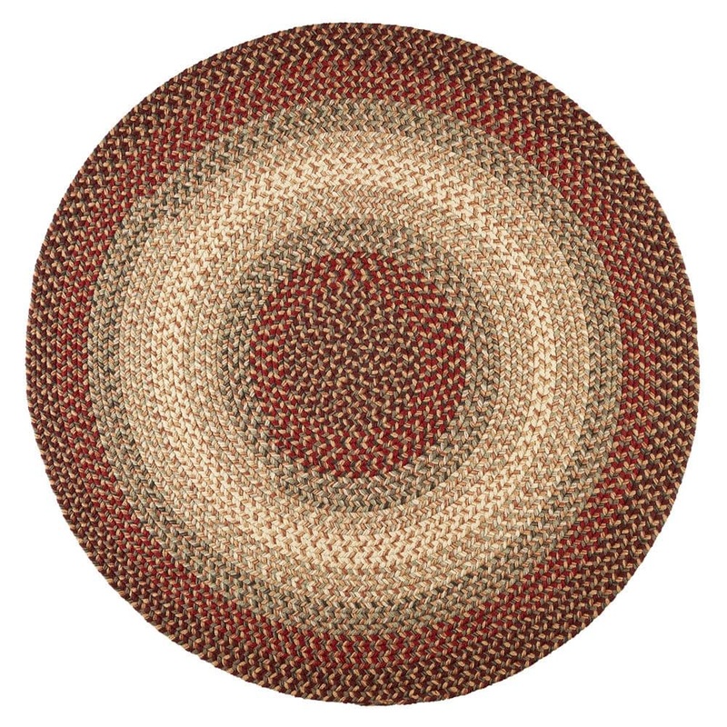 Rhody Rug Ombre Spanish Red 6 ft. x 6 ft. Round Indoor/Outdoor Braided Area Rug OM73R072X072