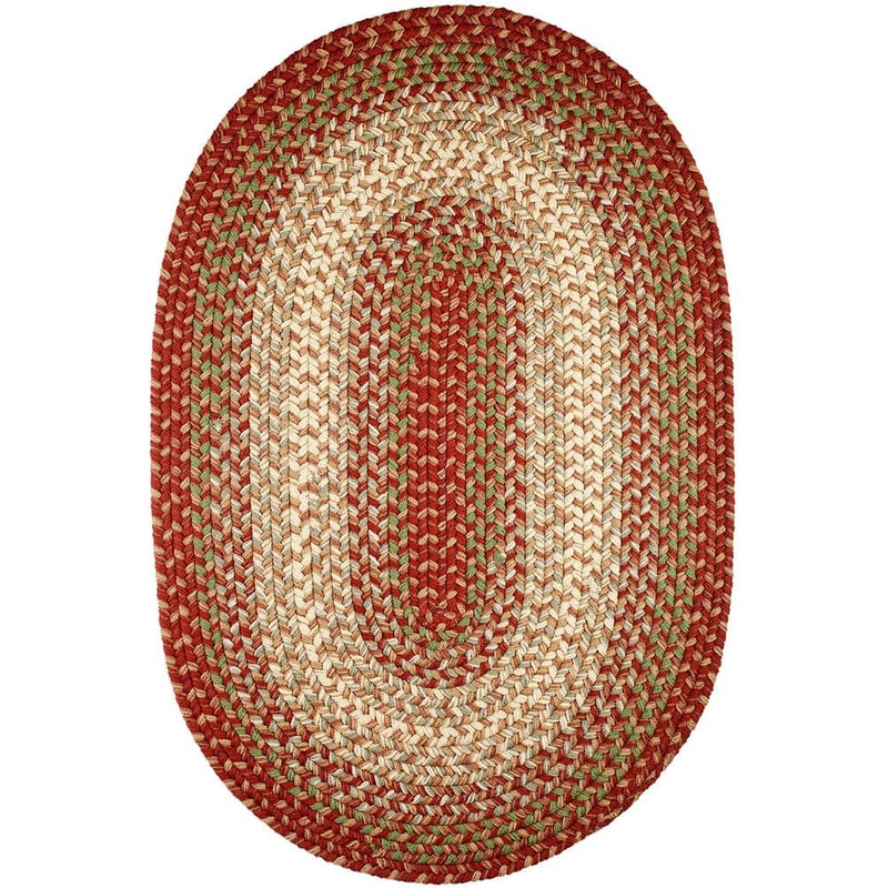 Rhody Rug Ombre Warm Earth 5 ft. x 8 ft. Oval Indoor/Outdoor Braided Area Rug OM43R060X096