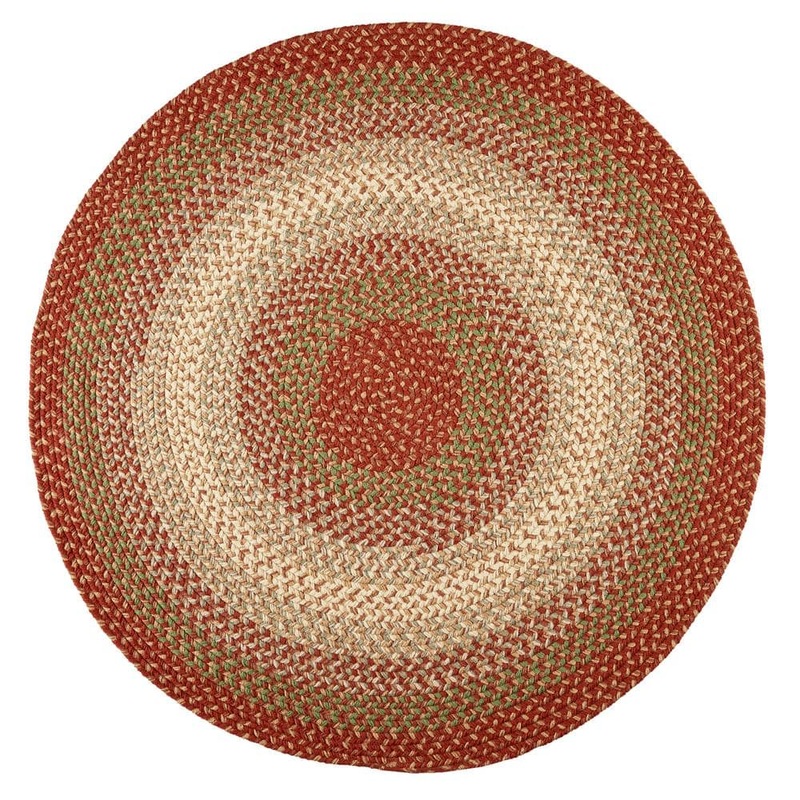 Rhody Rug Ombre Warm Earth 6 ft. x 6 ft. Round Indoor/Outdoor Braided Area Rug OM43R072X072