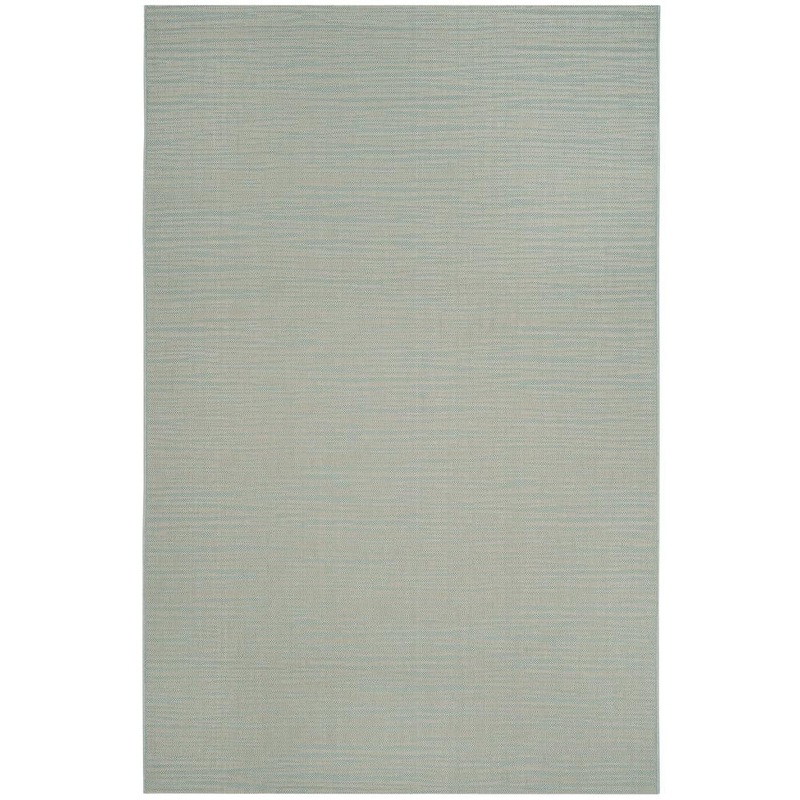 SAFAVIEH Courtyard Aqua/Cream 5 ft. x 8 ft. Solid Indoor/Outdoor Patio  Area Rug CY6576-21322-5