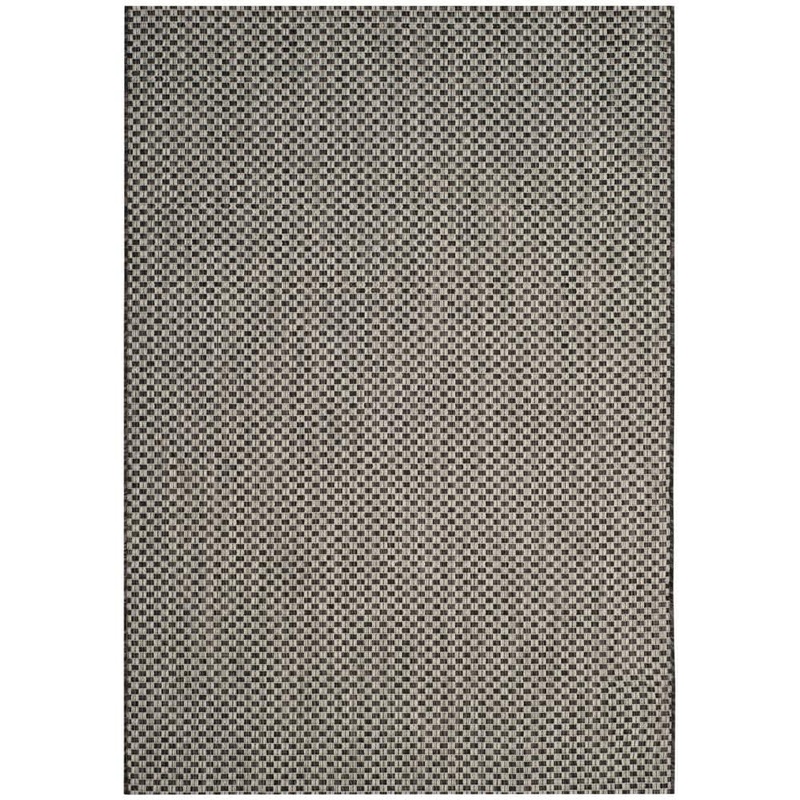 SAFAVIEH Courtyard Black/Light Gray 7 ft. x 10 ft. Solid Indoor/Outdoor Patio  Area Rug CY8653-37621-6