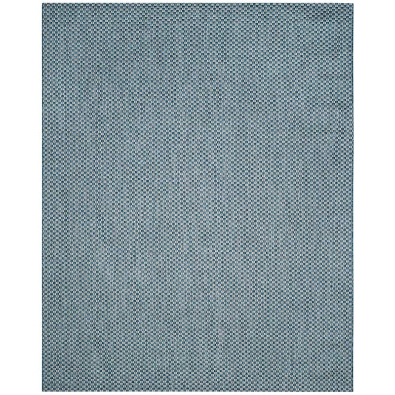 SAFAVIEH Courtyard Blue/Light Gray 8 ft. x 10 ft. Solid Indoor/Outdoor Patio  Area Rug CY8653-36821-810