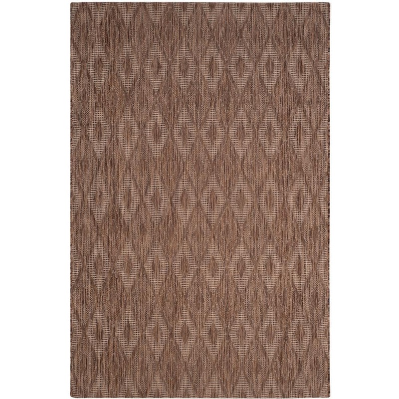 SAFAVIEH Courtyard Brown 4 ft. x 6 ft. Solid Indoor/Outdoor Patio  Area Rug CY8522-36322-4