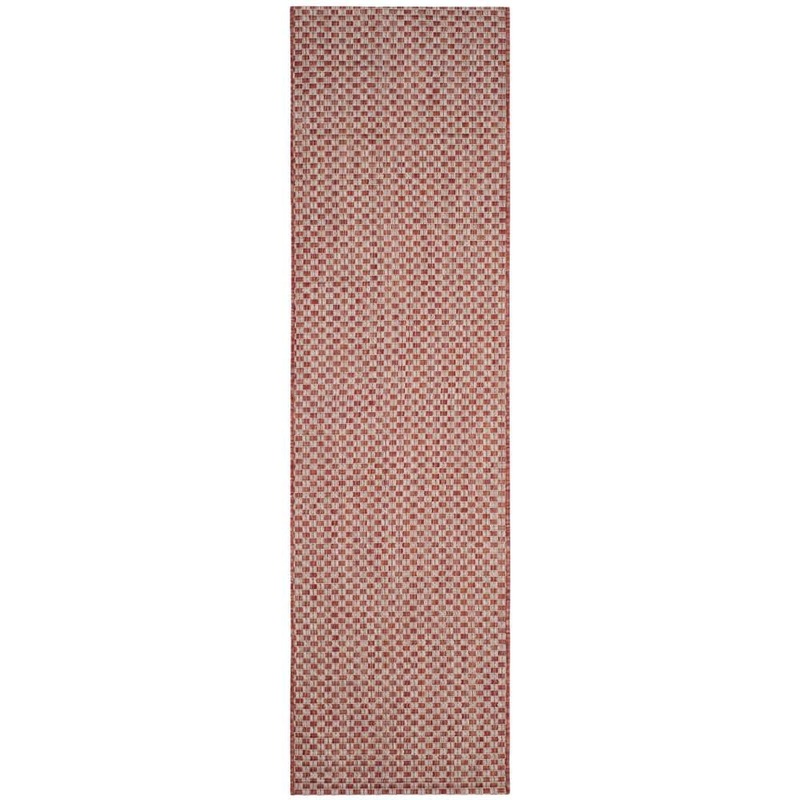SAFAVIEH Courtyard Rust/Light Gray 2 ft. x 10 ft. Solid Indoor/Outdoor Patio  Runner Rug CY8653-36521-210