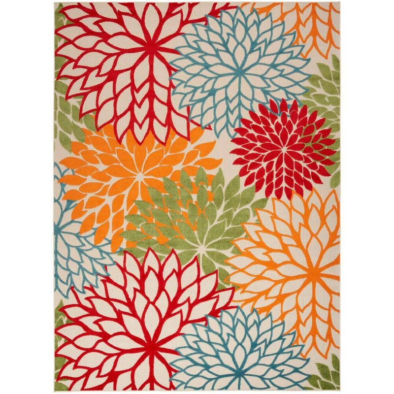 Nourison Aloha Green 12 ft. x 15 ft. Floral Contemporary Area Rug 060884