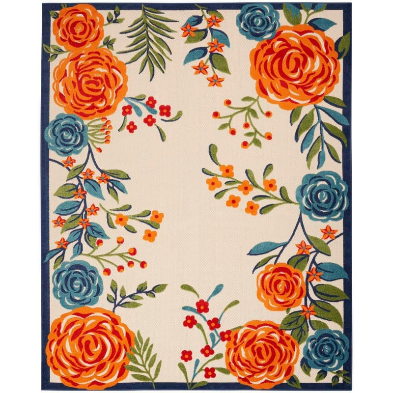 Nourison Aloha Multicolor 7 ft. x 10 ft. Botanical Contemporary Area Rug 170125