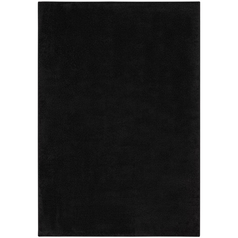 Nourison Essentials 4 ft. x 6 ft. Black Solid Contemporary Indoor/Outdoor Patio Area Rug 821669