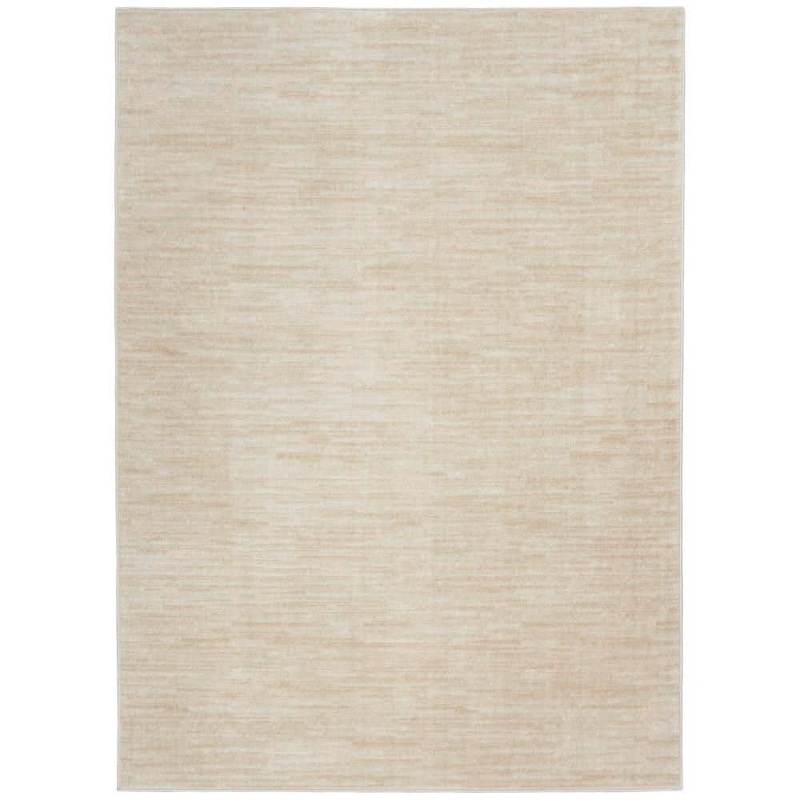Nourison Essentials 4 ft. x 6 ft. Ivory Beige  Solid Contemporary Indoor/Outdoor Patio Area Rug 823892