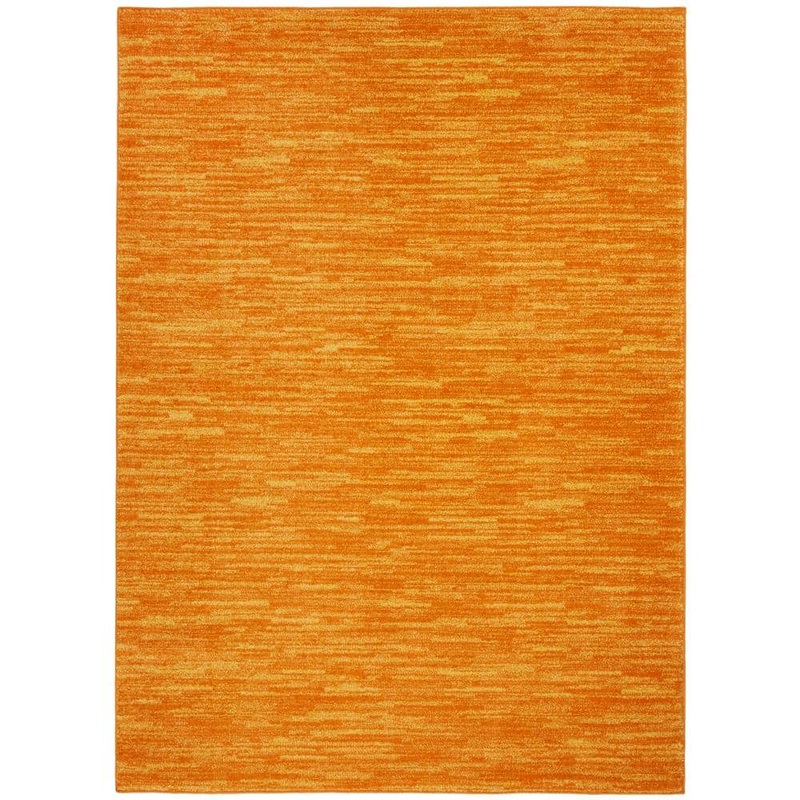Nourison Essentials 4 ft. x 6 ft. Sunburst Solid Contemporary Indoor/Outdoor Patio Area Rug 825162