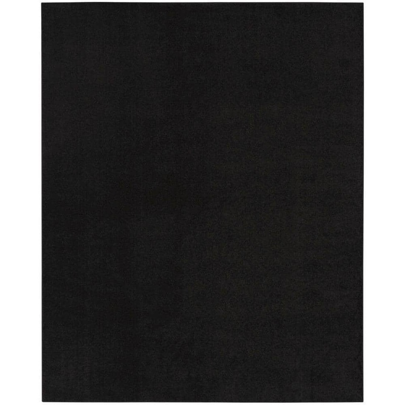 Nourison Essentials 5 ft. x 7 ft. Black Solid Contemporary Indoor/Outdoor Patio Area Rug 821690