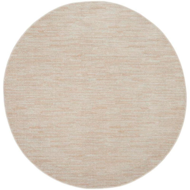 Nourison Essentials 6 ft. x 6 ft Ivory Beige Round Solid Indoor/Outdoor Area Rug 824059