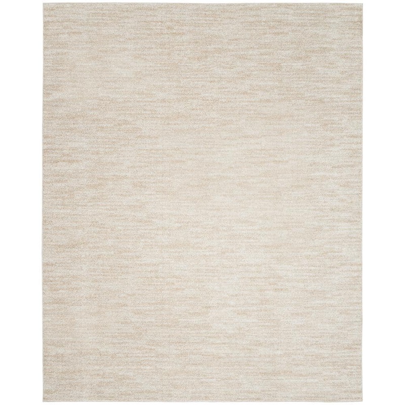 Nourison Essentials 7 ft. x 10 ft. Ivory Beige Solid Contemporary Indoor/Outdoor Patio Area Rug 823953