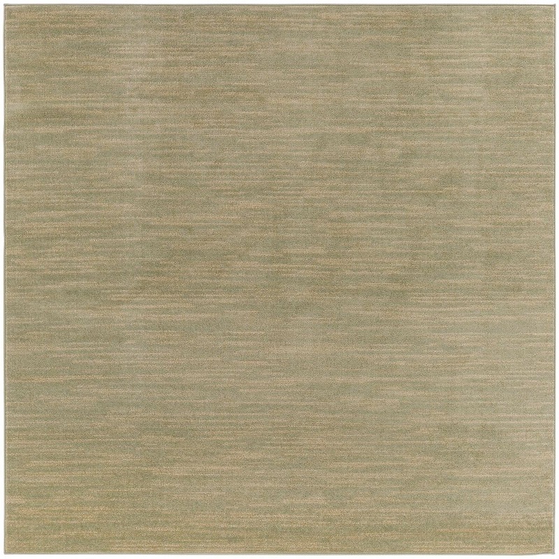 Nourison Essentials 9 ft. x 9 ft. Green Gold Abstract Contemporary Square Indoor/Outdoor Area Rug 917249