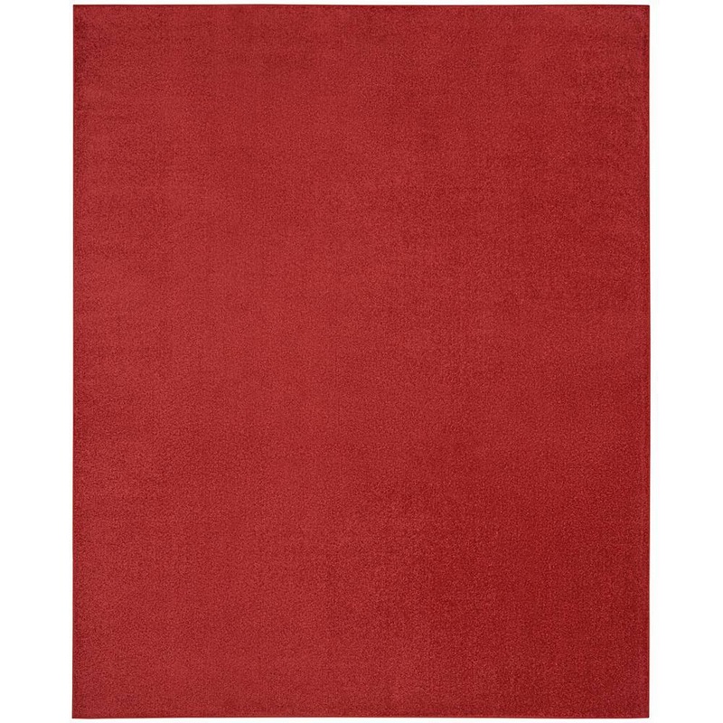 Nourison Essentials Red 10 ft. x 14 ft. Brick Solid Contemporary Indoor/Outdoor Patio Area Rug 823427