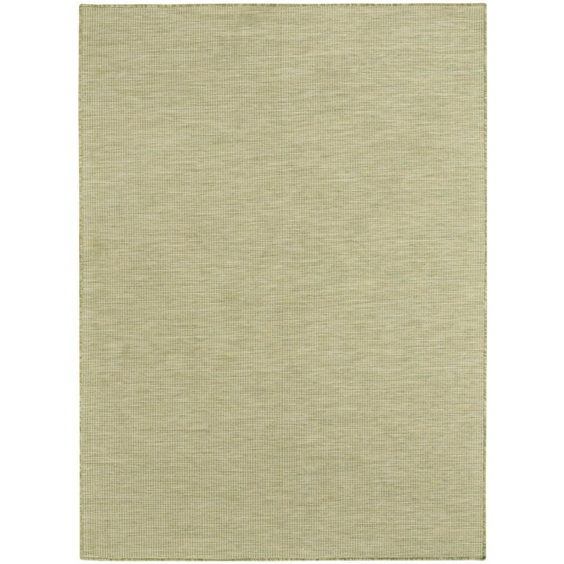 Nourison Positano Green 8 ft. x 10 ft. Solid Contemporary Indoor/Outdoor Area Rug 938640