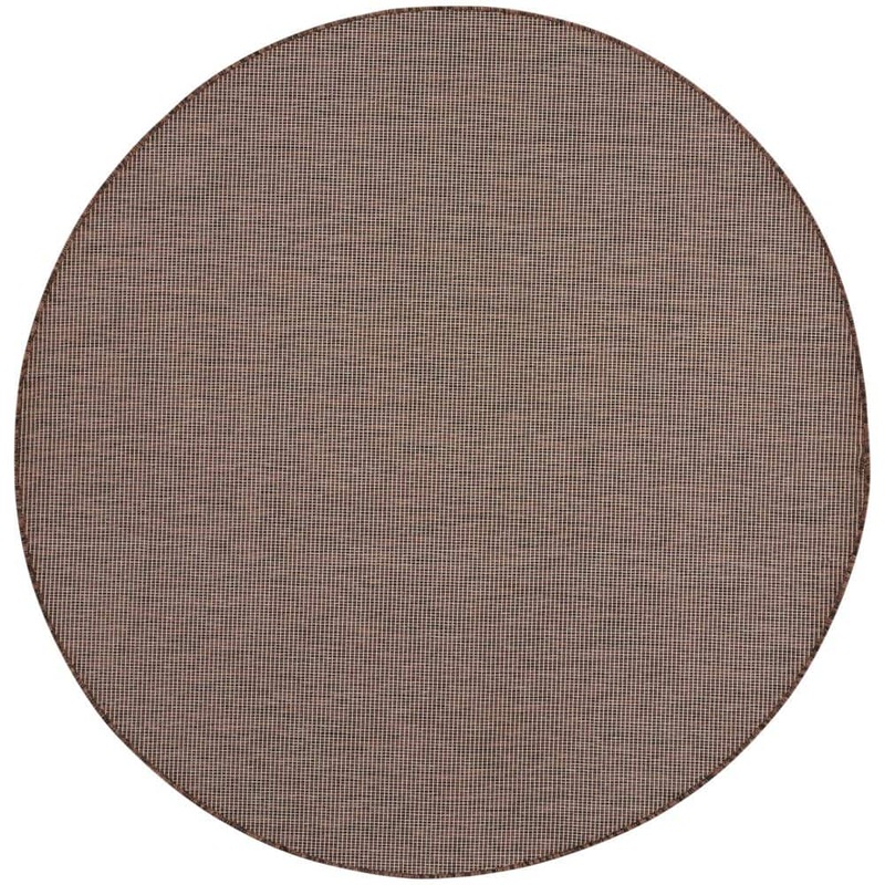 Nourison Positano Natural 8 ft. x 8 ft. Round Solid Modern Indoor/Outdoor Patio Area Rug 791832