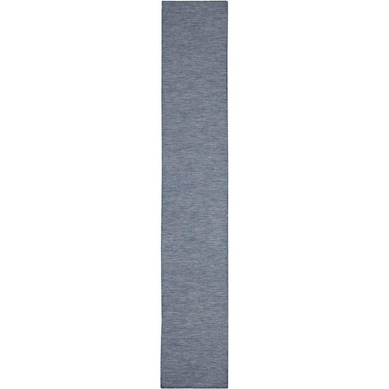 Nourison Positano Navy Blue 2 ft. x 10 ft. Kitchen Runner Solid Modern Indoor/Outdoor Patio Area Rug 792020