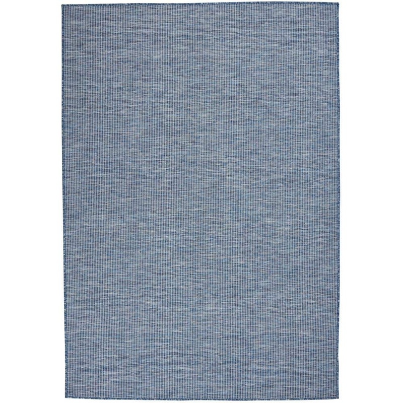 Nourison Positano Navy Blue 4 ft. x 6 ft. Solid Contemporary Indoor/Outdoor Patio Area Rug 792082