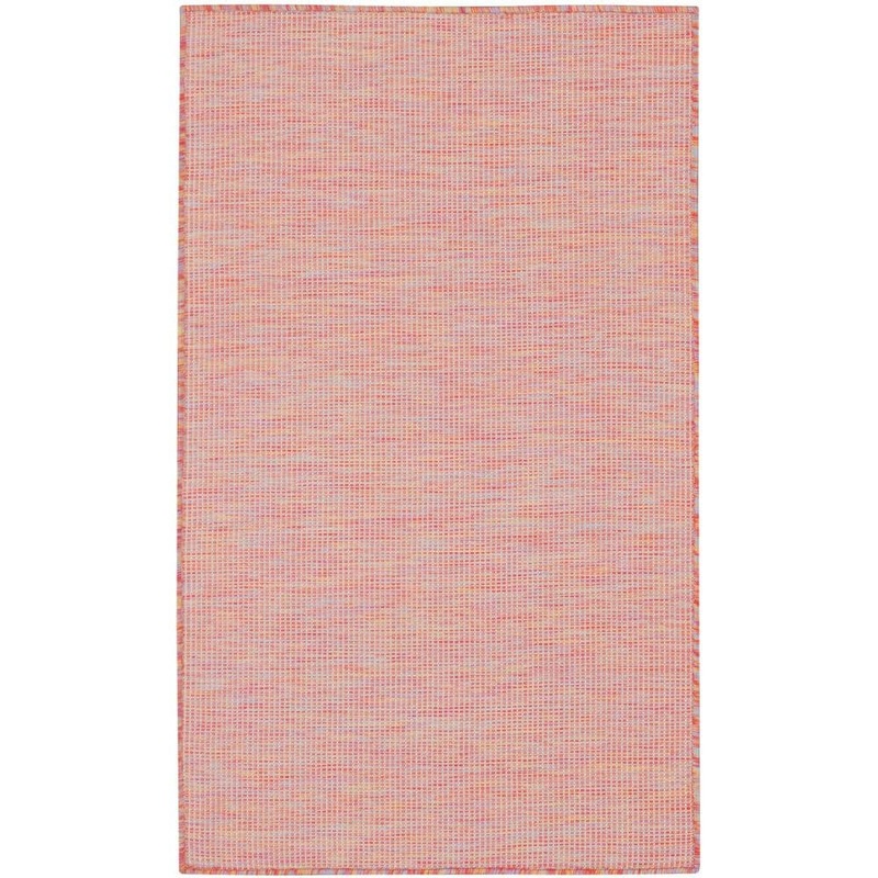 Nourison Positano Rainbow 3 ft. x 5 ft. Solid Geometric Contemporary Indoor/Outdoor Kitchen Area Rug 890405