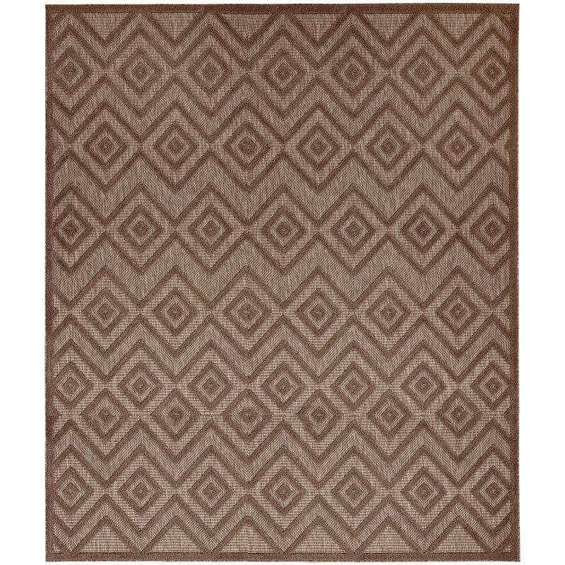 Nourison Versatile Brown 9 ft. x 12 ft. Diamond Contemporary Indoor Area Rug 945037