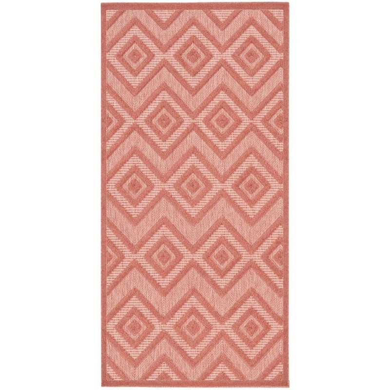 Nourison Versatile Coral Orange 2 ft. x 4 ft. Diamond Contemporary Indoor Area Rug 043184
