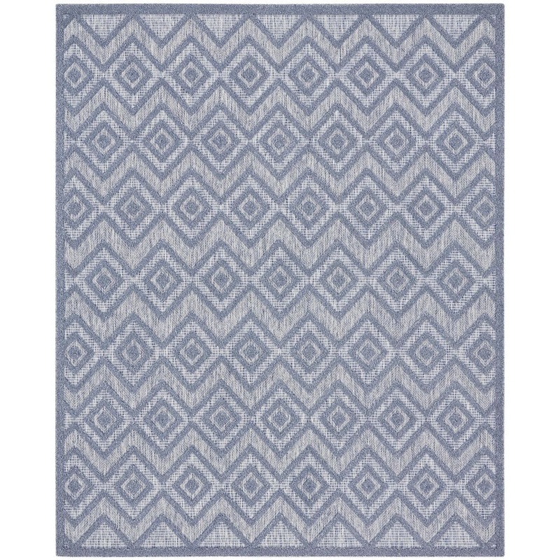 Nourison Versatile Denim Blue 9 ft. x 12 ft. Diamond Contemporary Area Rug 045461