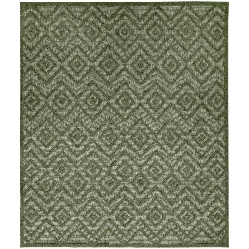 Nourison Versatile Green 10 ft. x 14 ft. Diamond Contemporary Indoor Area Rug 115732