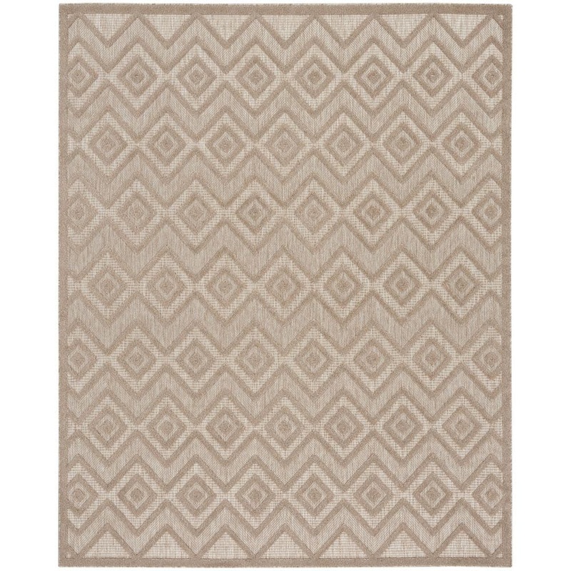 Nourison Versatile Natural Beige 7 ft. x 10 ft. Diamond Geometric Indoor Outdoor Area Rug 044518