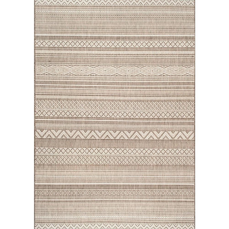 nuLOOM Erlinda Tribal Beige Doormat 3 ft. x 5 ft. Indoor/Outdoor Patio Area Rug OWDN21A-305