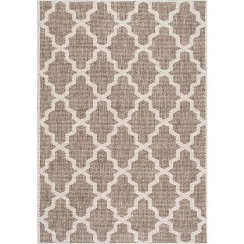 nuLOOM Gina Moroccan Trellis Taupe 8 ft. x 11 ft. Indoor/Outdoor Patio Area Rug OWDN06A-71001010