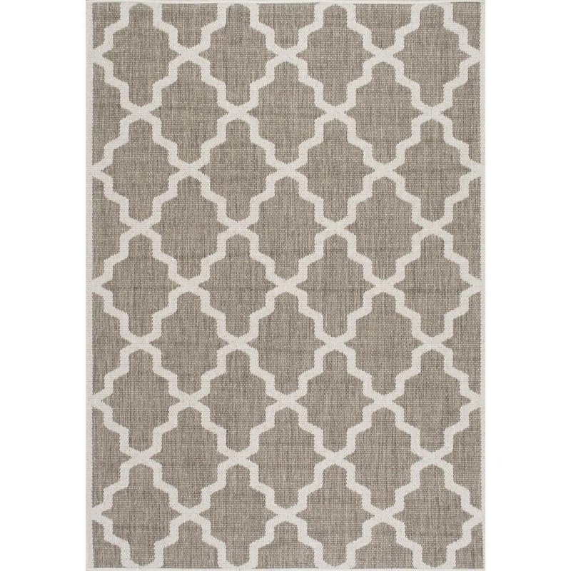 nuLOOM Gina Moroccan Trellis Taupe Doormat 3 ft. x 5 ft. Indoor/Outdoor Patio Area Rug OWDN06A-305